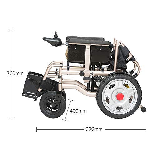 Hyl Sillas de Ruedas Silla de Ruedas eléctrica Plegable, Marco de aleación de Aluminio audaz,Motor de 500 W, Puede Viajar al Mismo Tiempo for Dos Personas (Size : 25A Lithium Battery)