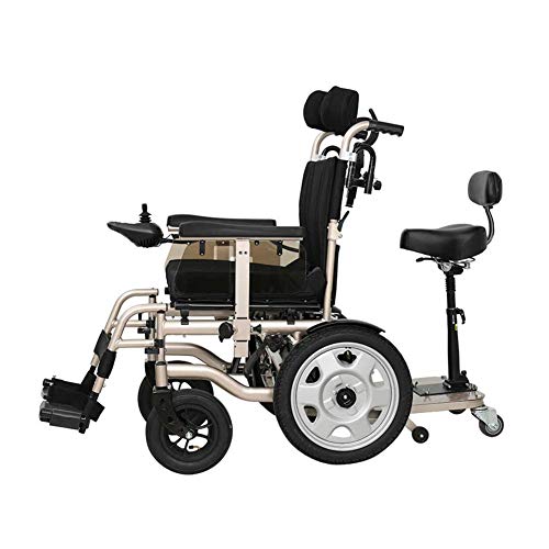 Hyl Sillas de Ruedas Silla de Ruedas eléctrica Plegable, Marco de aleación de Aluminio audaz,Motor de 500 W, Puede Viajar al Mismo Tiempo for Dos Personas (Size : 25A Lithium Battery)