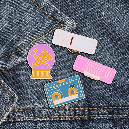 HYLIWI Broche Set Kawaii Broche Conejo Ciervo Cuerno Lápiz Labial Cactus Fresco Esmalte de Metal Pasadores Broche Joyería Insignia Regalos Mujeres