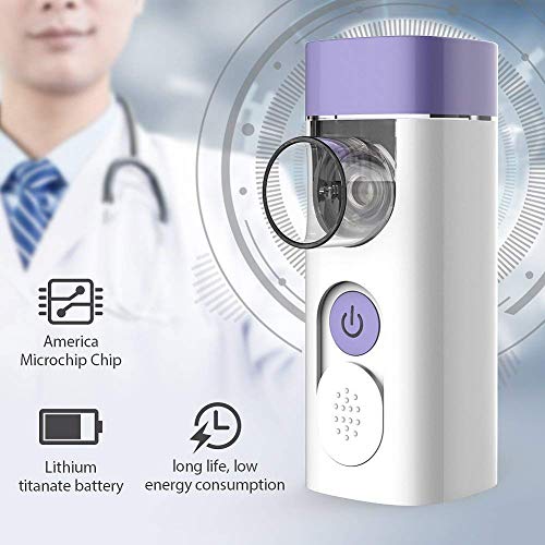 HYLOGY Nebulizador Inhalador Portátil, Recargable USB Kit con Boquilla y Máscara para, Nebulizador silenciosos para adultos y niños.