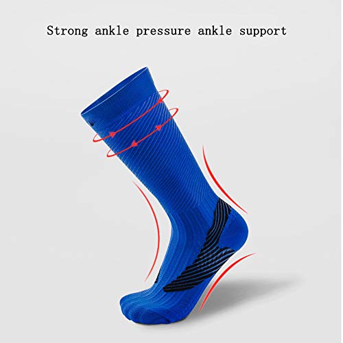 HYQ Medias De Compresión para Los Hombres/Mujeres (20-30 mmHg) Medias De Compresión para La Maratón/Atlética Deportes/Embarazo, Transpirable Y De Rápido Secado (3 Pares),Naranja,S/M