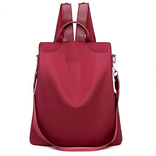 hysxm Mochilas de Oxford para mujer Moda antirrobo Mochila para damas de gran capacidad Famosas mochilas para mujer con múltiples bolsillos, rojas