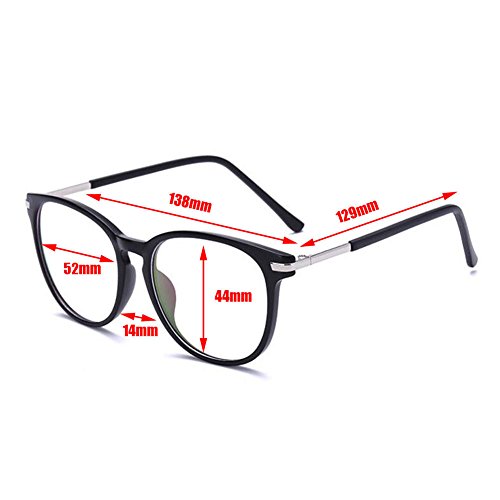 Hzjundasi Gafas para Protección Visual contra Luz Azul para Ordenador/Lectura/TV/Gaming/Anti fatiga Anti UV Redondo Retro [Lentes Transparente] - Gafas Mujer Hombres
