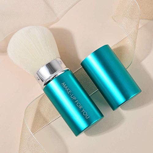HZUSS - Brocha facial multifunción para colorete, maquillaje mineral, polvos sueltos, bronceadores, maquillaje, mini brocha de maquillaje Kabuki de viaje para niñas y mujeres, color verde