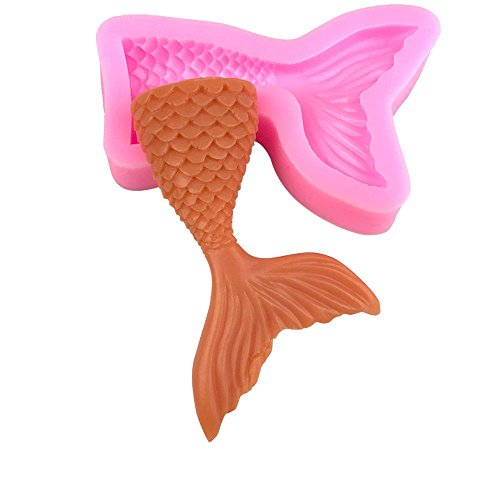 i-Sure - Molde de silicona para sirena y cola de sirena para decorar tartas, chocolate, dulces, hornear, etc.