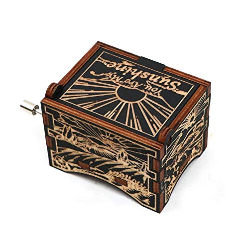IANSISI Caja Musica Niña Caja De Música Caja De Música Negra De Madera Eres Mi Sol para Amar A La Hija Al Esposo Regalo De Cumpleaños Regalo De Año Nuevo 14