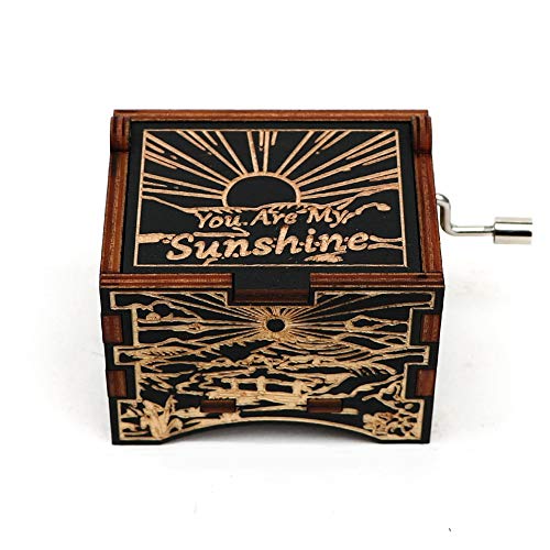 IANSISI Caja Musica Niña Caja De Música Caja De Música Negra De Madera Eres Mi Sol para Amar A La Hija Al Esposo Regalo De Cumpleaños Regalo De Año Nuevo 14