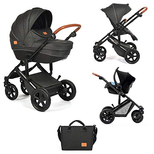 Ibaby One - Cochecito de bebe 3 en 1 - Capazo, Silla, Grupo 0 Plus y Bolso Cambiador - Silla de Paseo homologada 22 Kg