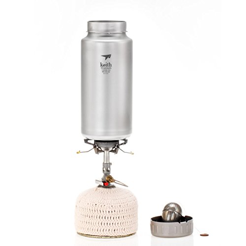 iBasingo 1.2L Botella De Agua De Titanio Deporte Al Aire Libre Gran Capacidad Frasco De Boca Ancha con Tapa Ciclismo Frasco Bebedero con Bolsa De Transporte Ti3036