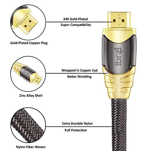 IBRA 2M Luxury Cable de HDMI de Ultra Alta Velocidad Cable de 18Gb/s HDMI 2.0b Soporte 4K@60Hz Fire TV, Ethernet, Retorno de Audio,Video UHD 2160p,HD 1080p,3D, Xbox Playstation PS3 PS4 PC