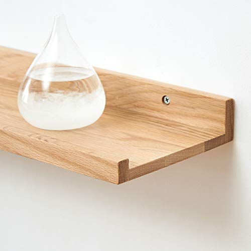 IBUYKE Estante de Madera Estante Flotante, Pared Creativo en Forma de U montado en la Pared Dormitorio Estante, para Sala de Estar Libros y Decoración, Color de Madera RF-GB543