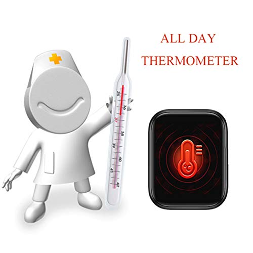 ICENCREN GPS Bluetooth Relojes Inteligentes, Control De Actividad con La Medición De La Temperatura Corporal Y Ritmo Cardíaco, Una Función De Oxímetro De La Presión Arterial Medidor,Blanco