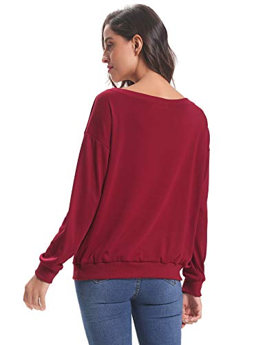 iClosam Camiseta Manga Larga Hombros Descubiertos Harry Potter Suelto Algodón Sweatshirt Moda y Comodo para Mujer