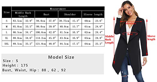 iClosam Gabardina para Mujer Chaqueta Fina con cinturón Gabardina Abrigo Outwear Señoras Cascada Cárdigan de Manga Larga