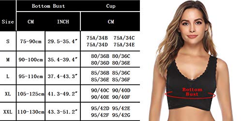 iClosam Sujetador Deportivo Encaje Mujer（1/2/7pack） Bra Push Up con Almohadillas Extraíbles para Yoga/Fitness/Ejercicio/USA de Diaria