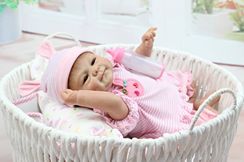 iCradle Muñecas Reborn Bebé Realista Silicona Suave de Vinilo 18 Pulgadas 45cm Lifelike Bebé Reborn Niña Nacido Regalo de Juguete