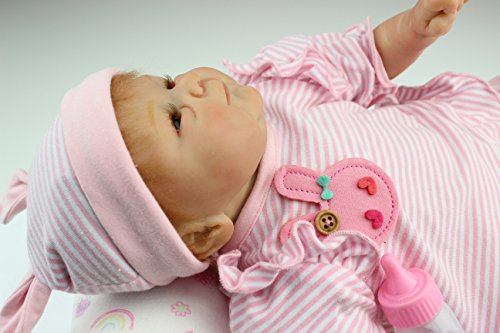 iCradle Muñecas Reborn Bebé Realista Silicona Suave de Vinilo 18 Pulgadas 45cm Lifelike Bebé Reborn Niña Nacido Regalo de Juguete