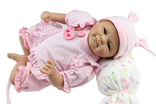 iCradle Muñecas Reborn Bebé Realista Silicona Suave de Vinilo 18 Pulgadas 45cm Lifelike Bebé Reborn Niña Nacido Regalo de Juguete