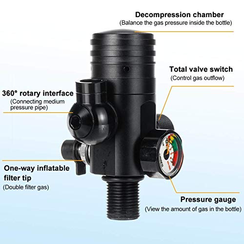 IDWF Más 3/8-24UNF Tema Primer Nivel válvula Reductora de presión del regulador de presión de Aire del Tanque 3000PSI Salida (Color : S400)