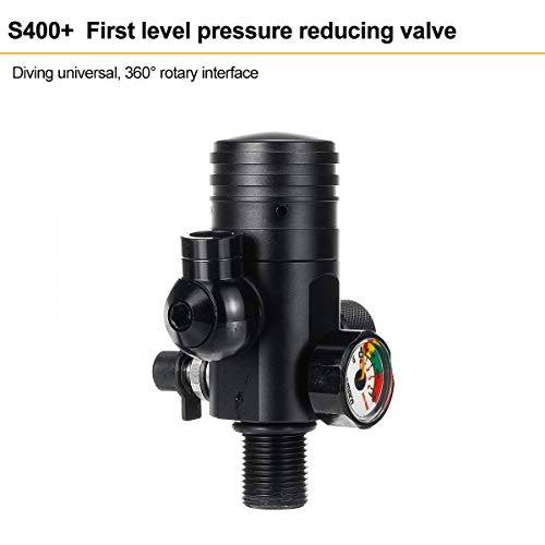 IDWF Más 3/8-24UNF Tema Primer Nivel válvula Reductora de presión del regulador de presión de Aire del Tanque 3000PSI Salida (Color : S400)