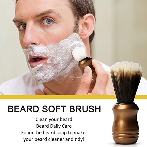 IFUDOIT Kit Barba Cuidado Para Hombres, Set Herramientas de Aseo y Recorte Con Champú Barba, Aceite Crecimiento Barba, Bálsamo, Cepillo, Peine, Tijeras, Guía Barba, Regalos para Hombres