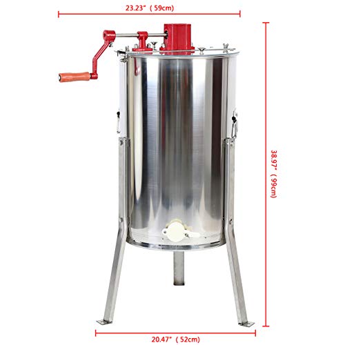 Iglobalbuy extractor de miel manual HS 3 marco miel de abeja miel apiario de acero inoxidable