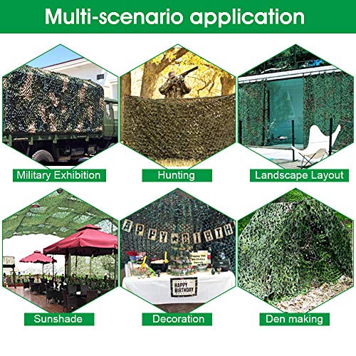 IGRMVIN Red de Camuflaje Sombra Malla de Camuflaje para Decorar y Camufar Lonas Camuflaje Militares de 2m x 3m Sombra Proteger del Viento Accesorios de Camuflaje para Caza de Verde y Marrón