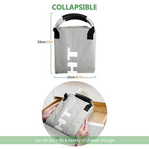 IHOMAGIC Bolsas para la Colada Cesto para Ropa Sucia Plegable Bolsa Colada para Baño con 3 Compartimiento Organizador Lavandería para Cocina Dormitorio Hotel Viaje Gran Capacidad 80L Gris