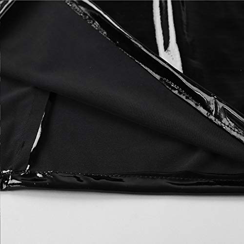 iiniim Falda Mujer de Cuero PU Sexy Falda Tubo Cintura Alta Atractiva Mini Falda Lápiz Corta de Charol Elegante para Fiesta Casual Damas Shiny Wet Look Bodycon Clubwear Negro M