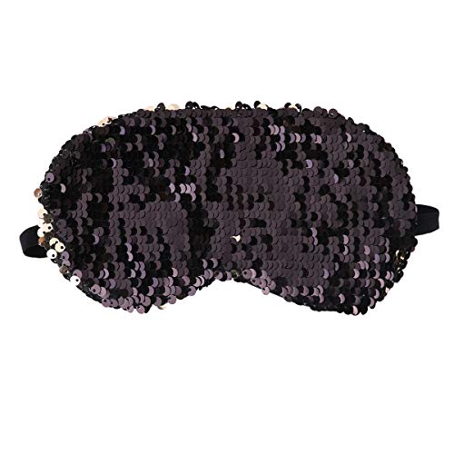 iiniim Máscara para Dormir con Lentejuelas Reversibles de Color Doble Estilo Sirena 100% Anti-Luz Opaco Cómoda Agradable para la Piel para Mujer Chica Niña Dorado One_Size