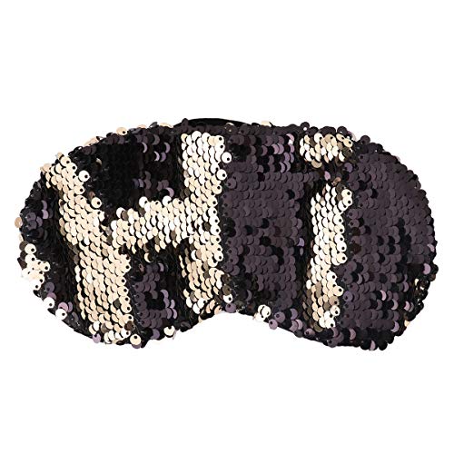 iiniim Máscara para Dormir con Lentejuelas Reversibles de Color Doble Estilo Sirena 100% Anti-Luz Opaco Cómoda Agradable para la Piel para Mujer Chica Niña Dorado One_Size