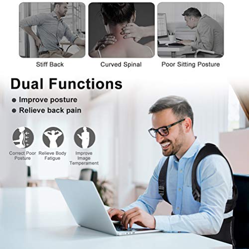 ikeepi Corrector de Postura para Hombres/Mujeres,M-2 XL Correa de Soporte Lumbar Ajustable, Mejora la Postura y Proporciona Soporte Lumbar | Alivio del Dolor de Espalda Inferior y Superior soport