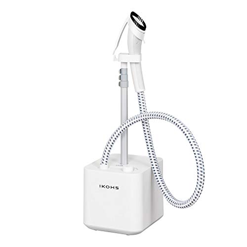 IKOHS STEAMLINE - Plancha de Vapor Vertical con Depósito 1.6 L, Vapor Continuo 32 g/min, Triple Opción Vertical, Vapor y Seco, 1600W, Apto Diferentes Tejidos y Prendas, Anti-Quemaduras (Blanco)