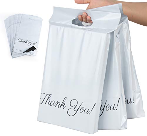 ilauke - 60 bolsas de transporte de plástico para correo, sobres postales de color blanco, 30 x 40 cm + 5 cm de solapa. Fourre-tout 25 x 35cm+5cm+6cm