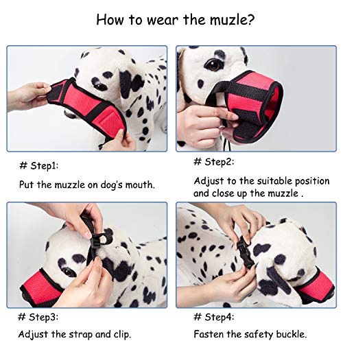 ILEPARK Bozal para Perros Cubierto con Malla Transpirable y Nailon Duradero, Bozal para Perro Ajustable y Suave para Evitar Que Muerda, Mastique y Ladre (L,Negro)