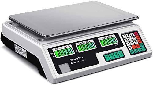 ILINKER Báscula digital de peso 60LB 30KG Carne Alimentos Fruta Precio de la Computación Eléctrica Equipo de conteo para tiendas de cocina Restaurante Mercado agricultor