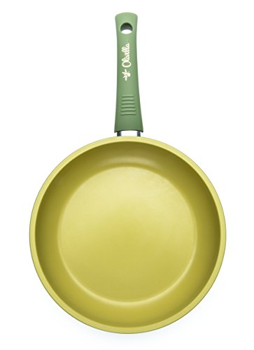 ILLA OL6320 - Sartén antiadherente al aceite de oliva, 100 % fabricada en Italia, aluminio, verde, 20 cm