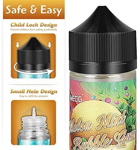 IMECIG 100ml E líquido Ice Melon Bubblegum Liquido Vaper Para Cigarros electronicos 70/30 E Liquid Cigarrillo Electronico Premium Sabores Vapeador 0mg Nicotina
