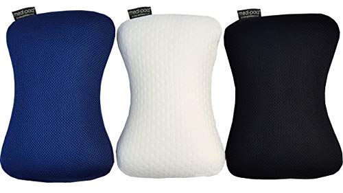 iMedic Almohada Cervical para Viaje – Cojín para Coche de Espuma de Memoria – 1x Azul en Malla 3D