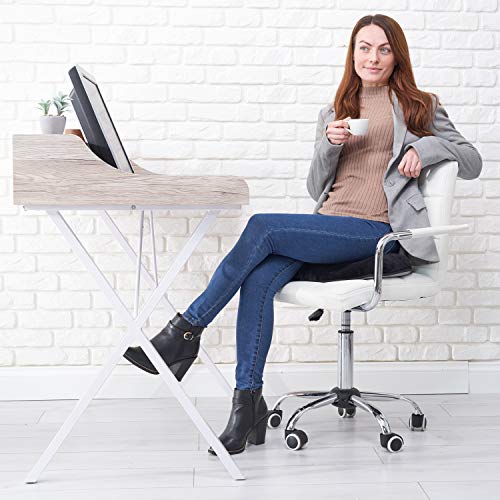 iMedic - Cojín de Anillo de Dona, Espuma viscoelástica con Funda, Alivio Premium para heamorroides, Pilas, coxis o Dolor Postnatal | Coche, Silla de Ruedas, Oficina, Felpa Negra