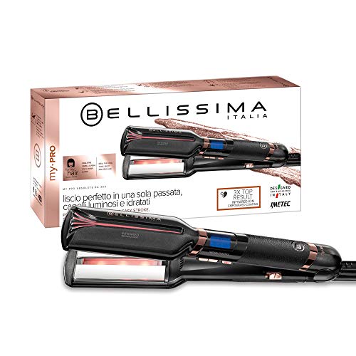 Imetec Bellissima My Pro Absolute BA 300 - Plancha con tecnología de infrarrojos para cabellos lisos y luminosos sin efecto crespo, para cabellos largos, gruesos, crespos o afro