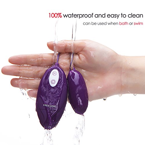 Impermeable 12+1Frecuencia de Silicona Amor Huevo Morado para Mujeres y Pareja