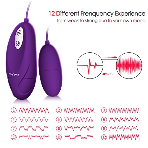 Impermeable 12+1Frecuencia de Silicona Amor Huevo Morado para Mujeres y Pareja