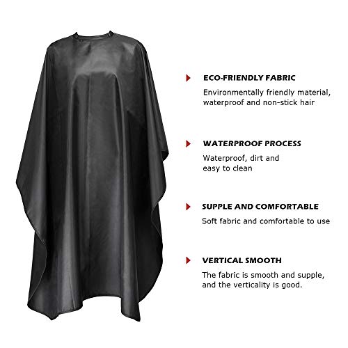 Impermeable capa de calidad de salón profesional, material ripstop ligero y protección de larga duración. Adecuado para peluquerías y salones de belleza, de larga duración y profesional. (Negro)