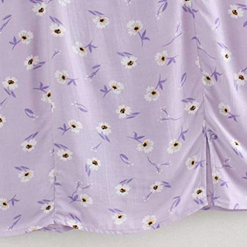 Impresión floral sin espalda con cremallera correas vestidos femeninos raja del frente del mini vestido de la vendimia Como se muestra,XS