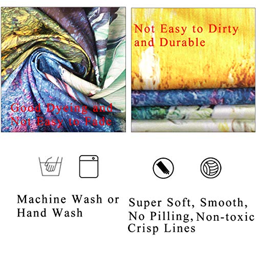 Impresionista paisaje pinturas al óleo tapiz de árbol tapiz de país paisaje colgante tapiz psicodélico de acuarela para dormitorio sala de estar dormitorio decoración de pared tapiz artístico (L)