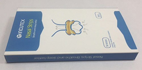 Incutex 50x tiras nasales contra los ronquidos tiritas nasales antirronquidos para respirar mejor, talla L