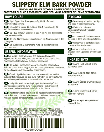 Indigo Herbs Corteza de Olmo en Polvo 100g