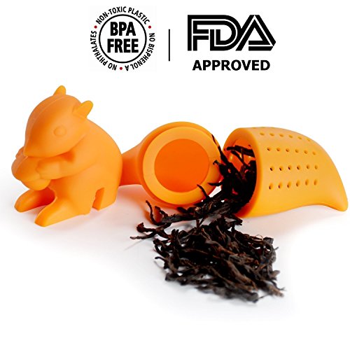 iNeibo Infusor Te Animal en Forma de Ardilla, Filtro Té de Silicona Alimenticio sin BPA