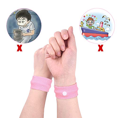 INHEMI Pulseras de Enfermedad,Pulsera Mareo,Anti Enfermedades Viajeras y Anti Náuseas,Bandas de Acupresión,8 Pares